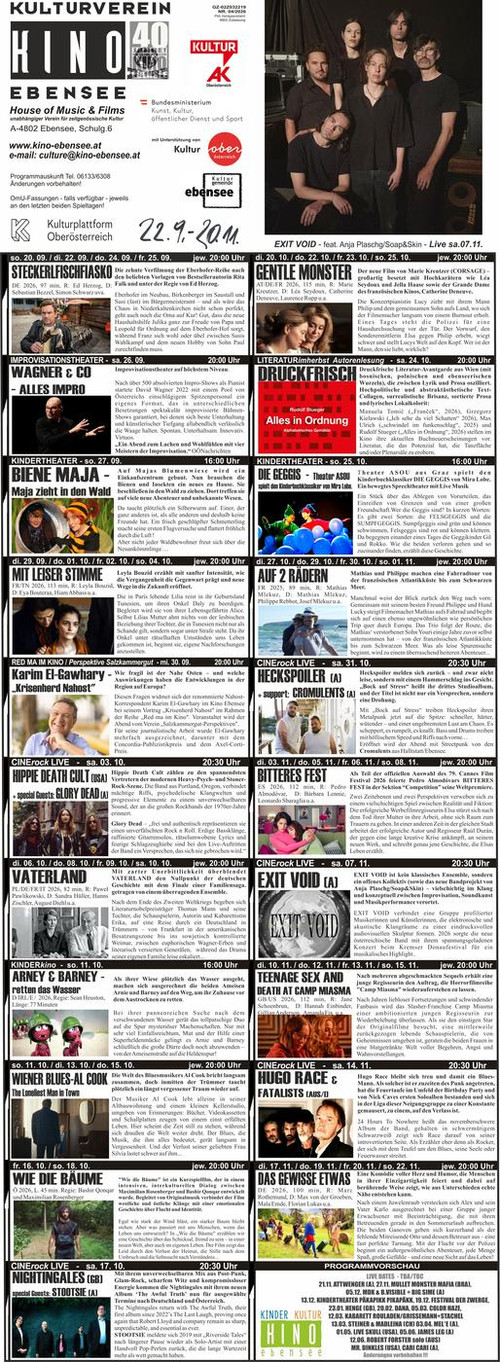 HERBSTPROGRAMM UNTERWEGS ....!
